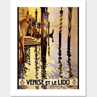 Venice and the Lido, Italy - Vintage French Travel Poster Design Posters and Art